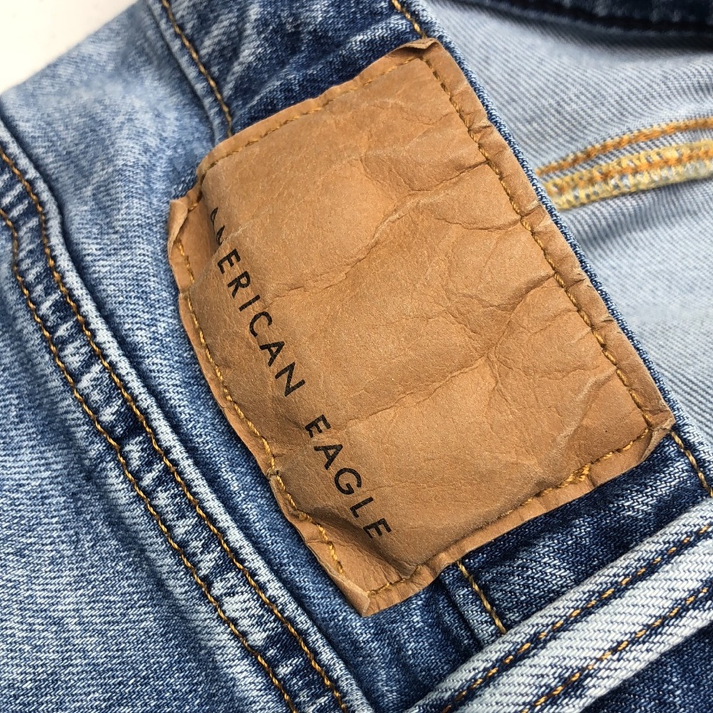 DISTRESS MENS VINTAGE AMERICAN EAGLE ATHLETIC FIT JEANS 30x32 😎 - Picture 4 of 13